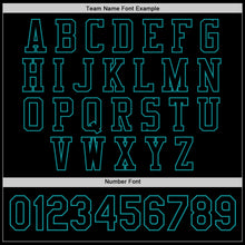 Load image into Gallery viewer, Custom Black Teal Bomber Full-Snap Varsity Letterman Jacket