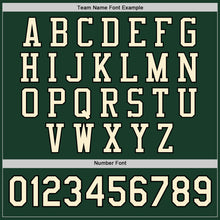 Load image into Gallery viewer, Custom Green Cream-Black Bomber Full-Snap Varsity Letterman Jacket