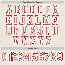 Load image into Gallery viewer, Custom Cream Maroon Bomber Full-Snap Varsity Letterman Jacket