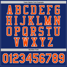 Load image into Gallery viewer, Custom Royal Orange-White Bomber Full-Snap Varsity Letterman Jacket