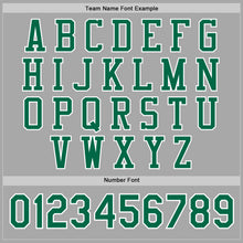 Load image into Gallery viewer, Custom Gray Kelly Green-White Bomber Full-Snap Varsity Letterman Jacket