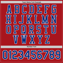 Load image into Gallery viewer, Custom Red Royal-White Bomber Full-Snap Varsity Letterman Jacket