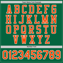 Load image into Gallery viewer, Custom Kelly Green Orange-White Bomber Full-Snap Varsity Letterman Jacket