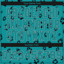 Load image into Gallery viewer, Custom Teal Black-White Wolf 3D Pattern Design Bomber Full-Snap Varsity Letterman Jacket