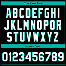 Load image into Gallery viewer, Custom Black White-Aqua Parrot 3D Pattern Design Bomber Full-Snap Varsity Letterman Jacket