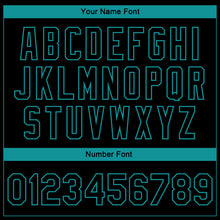 Load image into Gallery viewer, Custom Black Teal Leopard 3D Pattern Design Bomber Full-Snap Varsity Letterman Jacket