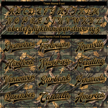 Load image into Gallery viewer, Custom Camo Black-Old Gold Classic Wood Camouflage 3D Bomber Full-Snap Varsity Letterman Salute To Service Jacket