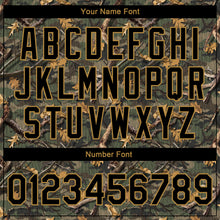 Load image into Gallery viewer, Custom Camo Black-Old Gold Classic Wood Camouflage 3D Bomber Full-Snap Varsity Letterman Salute To Service Jacket