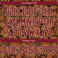 Load image into Gallery viewer, Custom Camo Crimson City Cream-Black Realistic Forest Camouflage 3D Bomber Full-Snap Varsity Letterman Salute To Service Jacket