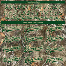 Load image into Gallery viewer, Custom Camo Green-Cream Realistic Forest Camouflage 3D Bomber Full-Snap Varsity Letterman Salute To Service Jacket