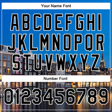 Load image into Gallery viewer, Custom Blue Black-White Amsterdam Netherlands City Edition 3D Bomber Full-Snap Varsity Letterman Jacket