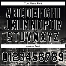 Load image into Gallery viewer, Custom Black White Chicago Illinois City Edition 3D Bomber Full-Snap Varsity Letterman Jacket