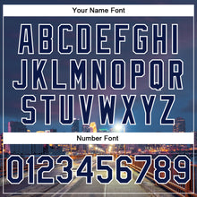 Load image into Gallery viewer, Custom Navy White Minneapolis Minnesota City Edition 3D Bomber Full-Snap Varsity Letterman Jacket