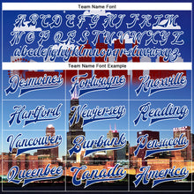 Load image into Gallery viewer, Custom Royal Red-White Chicago Illinois City Edition 3D Bomber Full-Snap Varsity Letterman Jacket