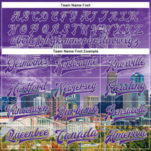 Load image into Gallery viewer, Custom Purple Gray Denver Colorado City Edition 3D Bomber Full-Snap Varsity Letterman Jacket