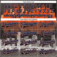 Load image into Gallery viewer, Custom Black Powder Blue-Orange Miami Florida City Edition 3D Bomber Full-Snap Varsity Letterman Jacket