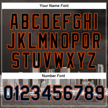 Load image into Gallery viewer, Custom Black Powder Blue-Orange Miami Florida City Edition 3D Bomber Full-Snap Varsity Letterman Jacket