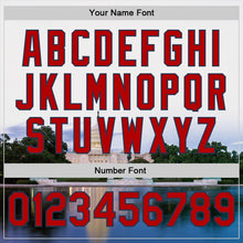 Load image into Gallery viewer, Custom White Red-Navy Capitol Washington City Edition 3D Bomber Full-Snap Varsity Letterman Jacket