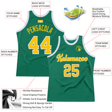 Load image into Gallery viewer, Custom Kelly Green Gold-White Authentic Throwback Basketball Jersey