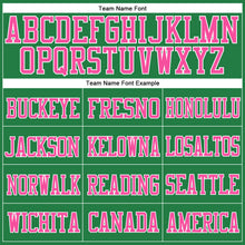 Load image into Gallery viewer, Custom Grass Green Pink-White Mesh Authentic Football Jersey