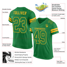 Load image into Gallery viewer, Custom Grass Green Grass Green-Gold Mesh Authentic Football Jersey