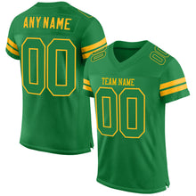 Load image into Gallery viewer, Custom Grass Green Grass Green-Gold Mesh Authentic Football Jersey