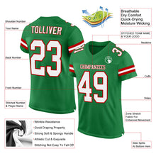 Load image into Gallery viewer, Custom Grass Green White-Red Mesh Authentic Football Jersey