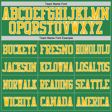Load image into Gallery viewer, Custom Grass Green Gold-White Mesh Authentic Football Jersey