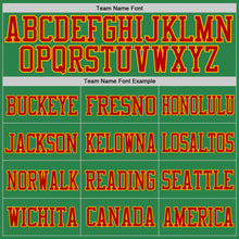 Load image into Gallery viewer, Custom Grass Green Red-Gold Mesh Authentic Football Jersey