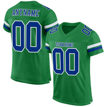 Load image into Gallery viewer, Custom Grass Green Royal-White Mesh Authentic Football Jersey