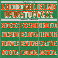 Load image into Gallery viewer, Custom Grass Green Orange-White Mesh Authentic Football Jersey