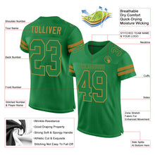 Load image into Gallery viewer, Custom Grass Green Grass Green-Old Gold Mesh Authentic Football Jersey