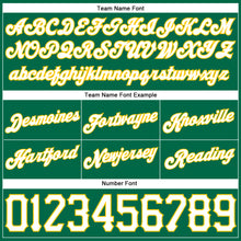 Load image into Gallery viewer, Custom Kelly Green White Pinstripe White-Gold Authentic Basketball Shorts