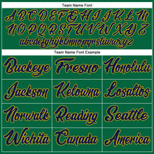 Load image into Gallery viewer, Custom Kelly Green Navy-Gold Authentic Baseball Jersey