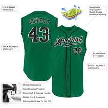 Load image into Gallery viewer, Custom Kelly Green Black-White Authentic Sleeveless Baseball Jersey