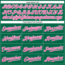 Load image into Gallery viewer, Custom Kelly Green Pink-White Authentic Sleeveless Baseball Jersey