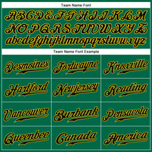 Load image into Gallery viewer, Custom Kelly Green Black-Gold Authentic Sleeveless Baseball Jersey