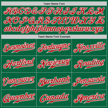 Load image into Gallery viewer, Custom Kelly Green White Pinstripe Red-White Authentic Baseball Jersey