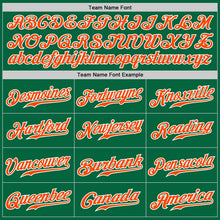 Load image into Gallery viewer, Custom Kelly Green White Pinstripe Orange-White Authentic Baseball Jersey