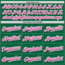 Load image into Gallery viewer, Custom Kelly Green White Pinstripe Pink-White Authentic Baseball Jersey