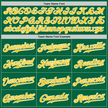 Load image into Gallery viewer, Custom Kelly Green Gold Pinstripe Gold-White Authentic Baseball Jersey