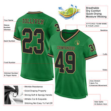 Load image into Gallery viewer, Custom Grass Green Black-Old Gold Mesh Authentic Throwback Football Jersey