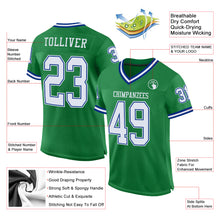 Load image into Gallery viewer, Custom Grass Green White-Royal Mesh Authentic Throwback Football Jersey