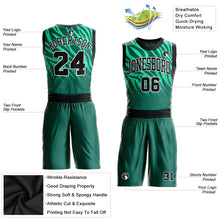 Load image into Gallery viewer, Custom Kelly Green Black-White Round Neck Sublimation Basketball Suit Jersey