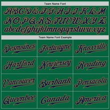 Load image into Gallery viewer, Custom Kelly Green Navy-Old Gold Authentic Baseball Jersey
