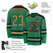 Load image into Gallery viewer, Custom Kelly Green Old Gold-Black Hockey Jersey