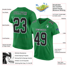 Load image into Gallery viewer, Custom Grass Green Black-White Mesh Authentic Football Jersey
