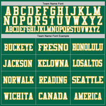 Load image into Gallery viewer, Custom Grass Green Gold-White Mesh Authentic Football Jersey