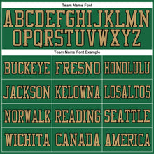 Load image into Gallery viewer, Custom Kelly Green Black-Old Gold Mesh Authentic Football Jersey