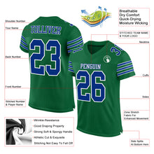 Load image into Gallery viewer, Custom Kelly Green Royal-White Mesh Authentic Football Jersey